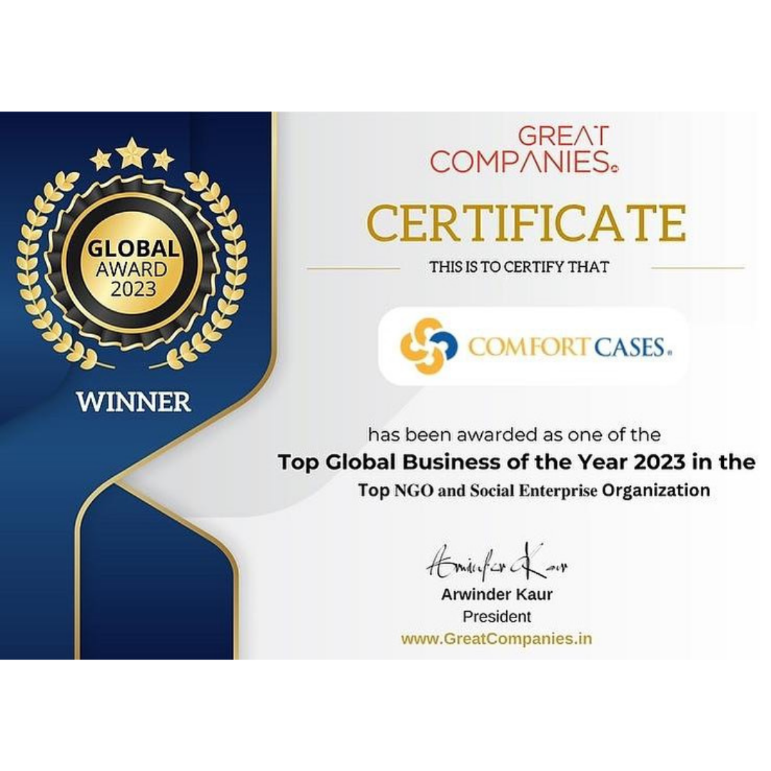 Great Companies Certificate for 2023 Top NGO and Social Enterprise Organization | Comfort Cases