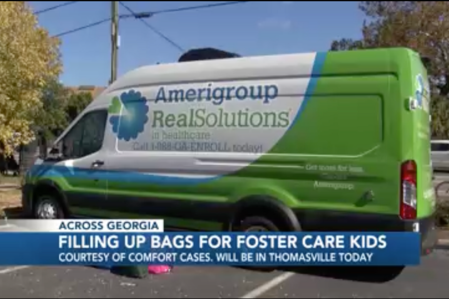 Filling Up Bags for Children in Foster Care with Comfort Cases and Amerigroup Real Solutions