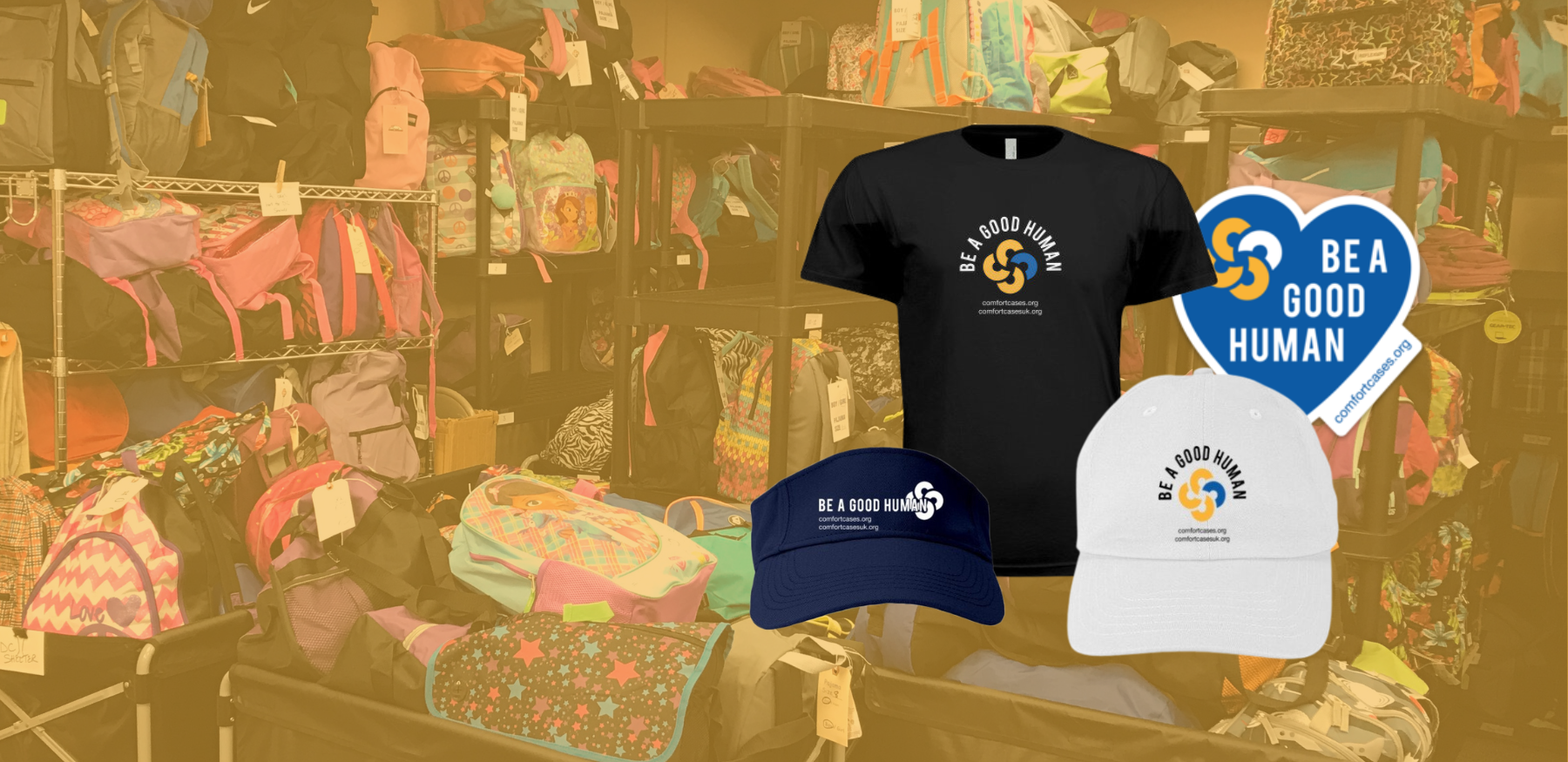 Comfort Cases Merchandise | Be A Good Human Shirt, Sticker, and Hats