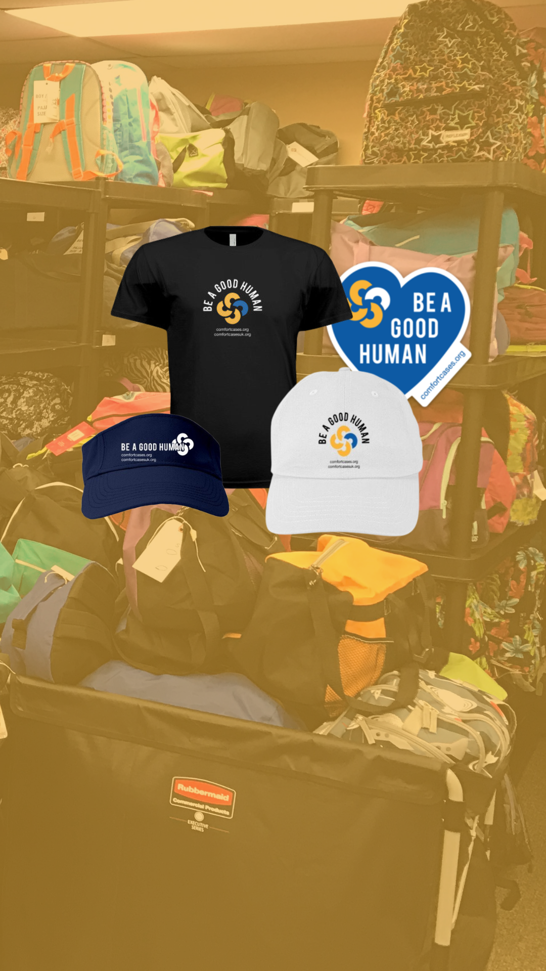 Comfort Cases Merchandise | Be A Good Human Shirt, Sticker, and Hats
